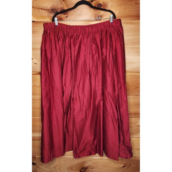 Eloquii Plus Size 20 Red Skirt Stretch Waist Length 38 inches - Picture 8 of 9